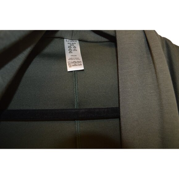 Spanx Airluxe Green Cocoon Open Front Cardigan M/L Modal Blend Lightweight Cozy - Picture 4 of 5